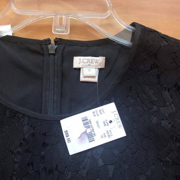 J Crew Black Lace Peplum Top - Picture 4 of 4